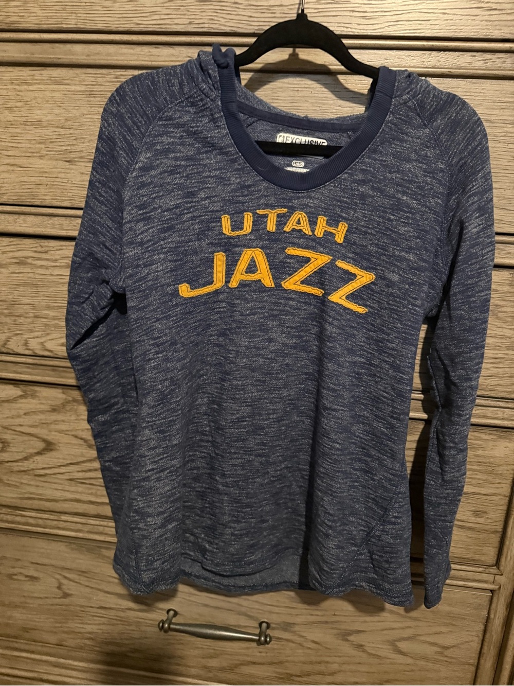 NBA Utah Jazz Women's Navy Blue Sweatshirt with Yellow Logo